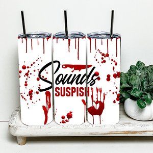 Sounds Suspish True Crime 20oz Tumbler With Metal Straw